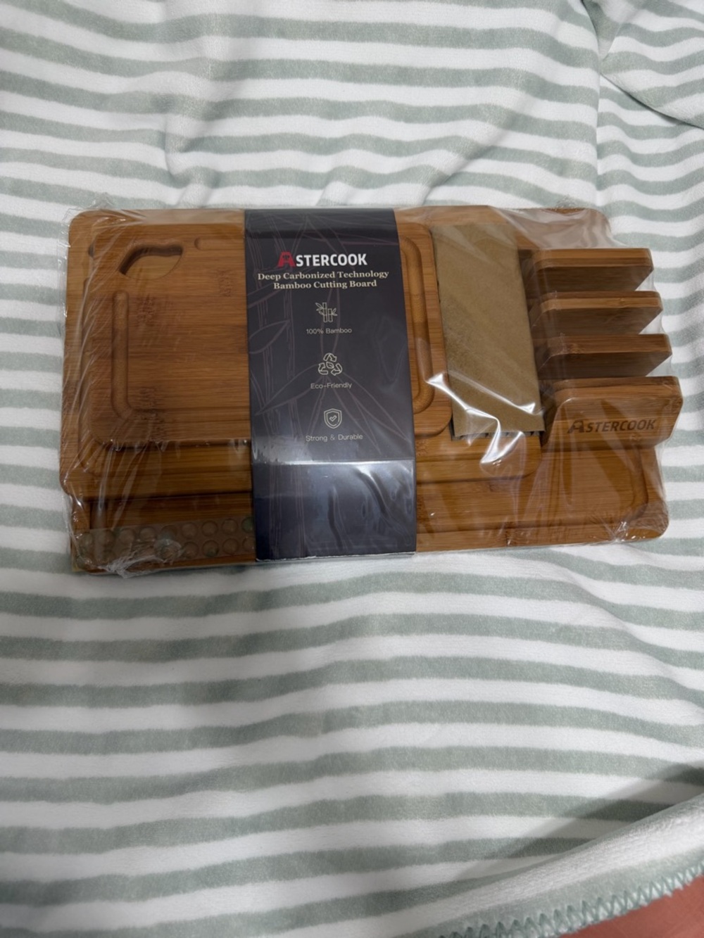 AsterCook Bamboo Charcuterie & Cutting Board Set - Natural Bamboo